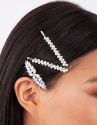 Diamante Zig Zag Pins 4 Pack In Silver - link has visual effect only