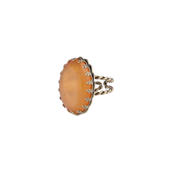 Antique Gold Vintage Amber Claw Ring