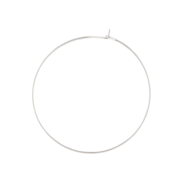 Rhodium Wire Hook Hoop Earrings
