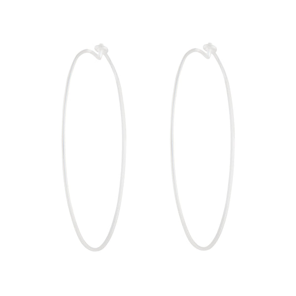 Rhodium Wire Hook Hoop Earrings