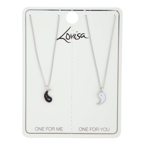 Tear and Share Silver Yin Yang Necklace Pack