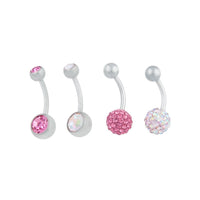 Rhodium Fireball Belly Bar 4 Pack - link has visual effect only