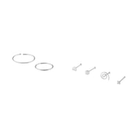 Silver Swirl & Mixed Nose Ring Pack - link has visual effect only