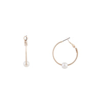 Rose Gold Hoop Pearl Earrings - link has visual effect only