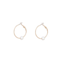 Rose Gold Hoop Pearl Earrings - link has visual effect only