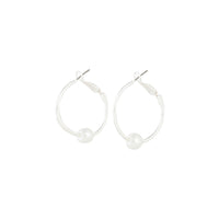 Silver Pearl Hoop Earrings - link has visual effect only