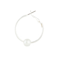 Silver Pearl Hoop Earrings - link has visual effect only