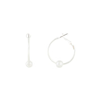 Silver Pearl Hoop Earrings - link has visual effect only