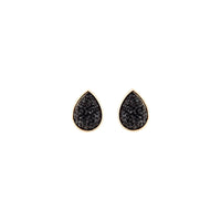 Black Teardrop Jelly Stud Earrings - link has visual effect only