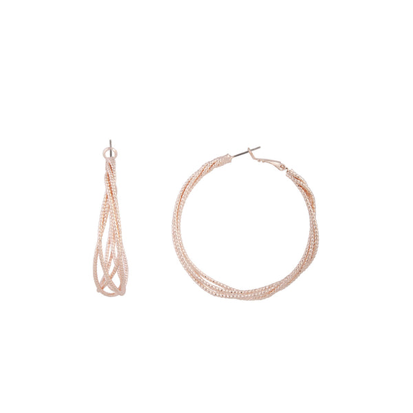 Rose Gold Wavy Layered Hoop Earrings