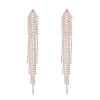Rose Gold Diamante Chain Earrings - link has visual effect only