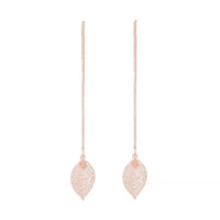 Rose Gold Filigree Leaf Thread Through Earrings - link has visual effect only