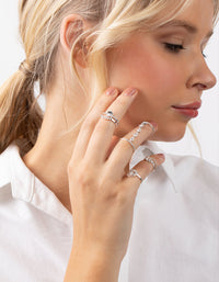 Zilveren Diamanten Boze Oog Ring Pakket - link has visual effect only
