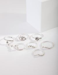 Zilveren Diamanten Boze Oog Ring Pakket - link has visual effect only