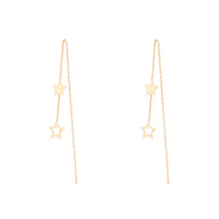 Gold Plated Sterling Silver Star Thread-Through Earrings - link has visual effect only