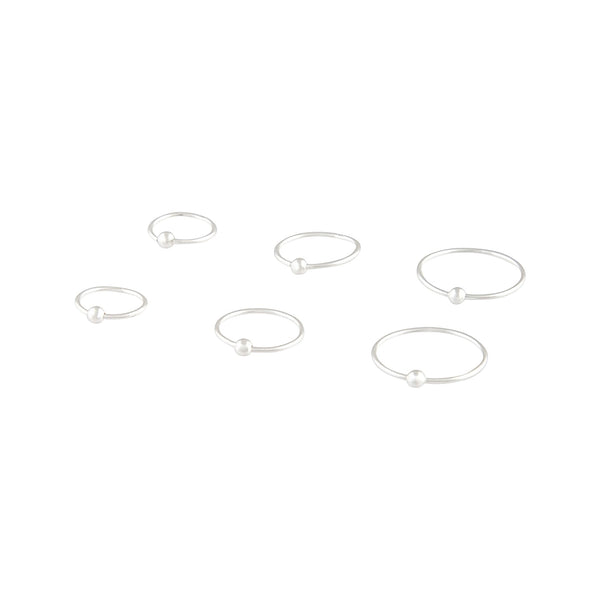 Sterling Silver Ball Gradual Size Nose Ring 3 Pack