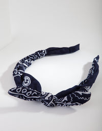 Blue White Bandana Headband - link has visual effect only
