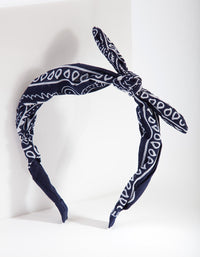Blue White Bandana Headband - link has visual effect only