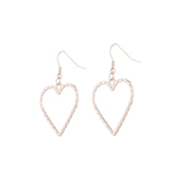 Rose Gold Rope Look Heart Drop Earring - link has visual effect only