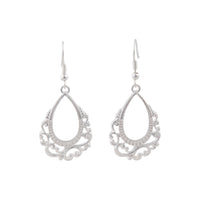 Silver Ornate Teardrop Earrings - link has visual effect only