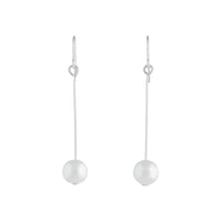 Fine Silver Pin And Pearl Drop Earrings - link has visual effect only