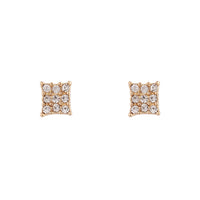 Gold Diamante Pave Square Stud Earrings - link has visual effect only