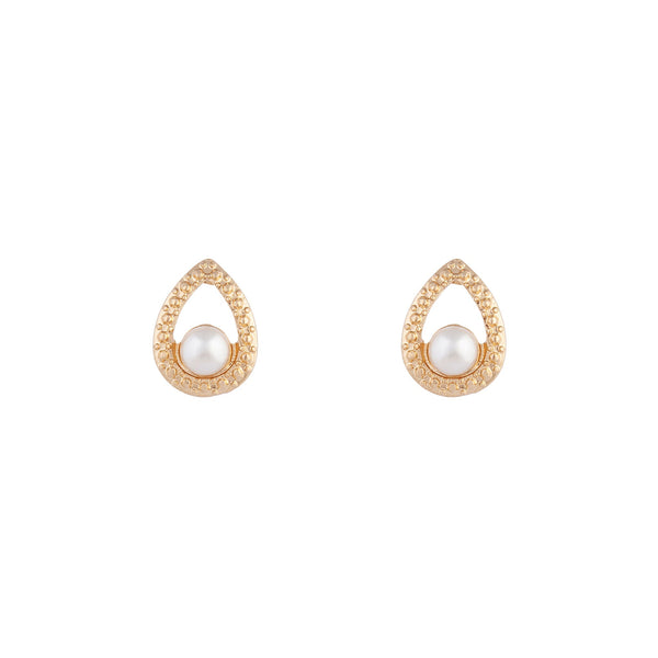 Textured Pearl Teardrop Earrings