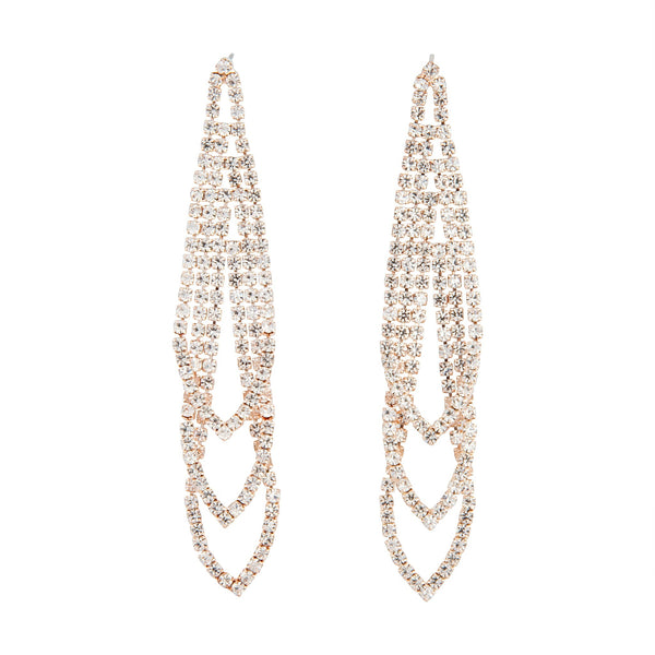 Rose Gold Gradual Loop Cup Chain Earrings