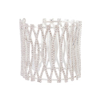 Silver 3D Curve Cup Chain Cuff - link has visual effect only