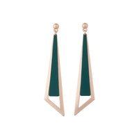 Rose Gold Geometric Stud With Matte Teal Feature - link has visual effect only
