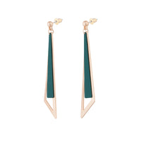Rose Gold Geometric Stud With Matte Teal Feature - link has visual effect only