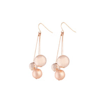Rose Gold 3 Ball Stick Drop Earrings - link has visual effect only