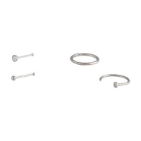 Rhodium Pin Clicker Nail Nose 4 Pack - link has visual effect only