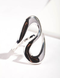 Srebrny metalowy pierścień Swirl - link has visual effect only