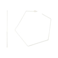 Silver Large Hexagon Hoop Earrings - link has visual effect only