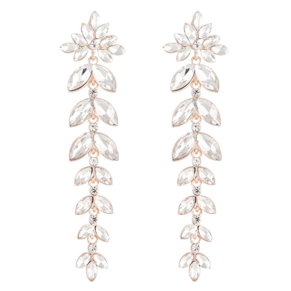 Rose Gold Graduated Navette Earrings