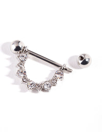 Rhodium Diamante Curve Tepelstaafje - link has visual effect only