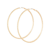 Gold Large Diamante Hoop Earrings - link has visual effect only