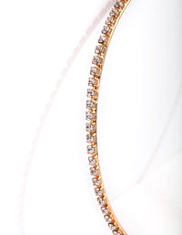 Gold Large Diamante Hoop Earrings - link has visual effect only