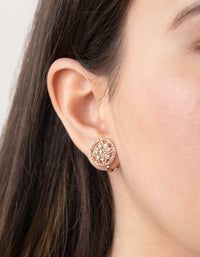 Rose Gold Decorative Diamante 5 Pack Clip On Earring - link has visual effect only