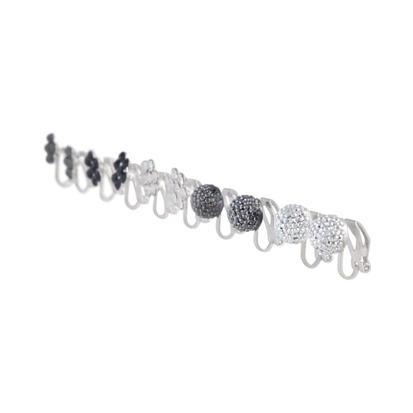 Mixed Metal Fireball Flower Clip On Earring 5 Pack