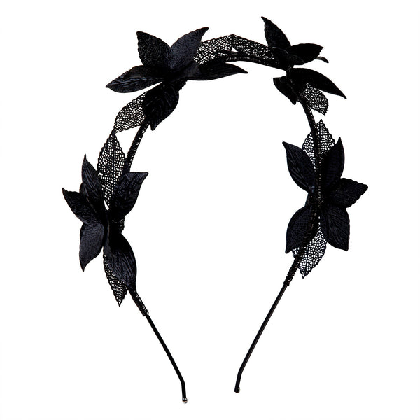 Black Cluster Leaf Headband