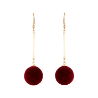 Burgundy Flocked Bead Drop Earrings - link has visual effect only