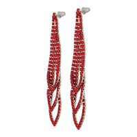 Red Gunmetal Loop Cup Chain Earrings - link has visual effect only