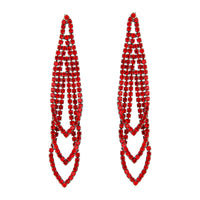 Red Gunmetal Loop Cup Chain Earrings - link has visual effect only