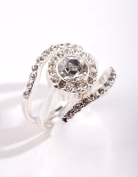 Silver Round Diamante Ring Stack - link has visual effect only