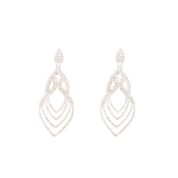 Silver Layered Tier Drop Earrings - link has visual effect only