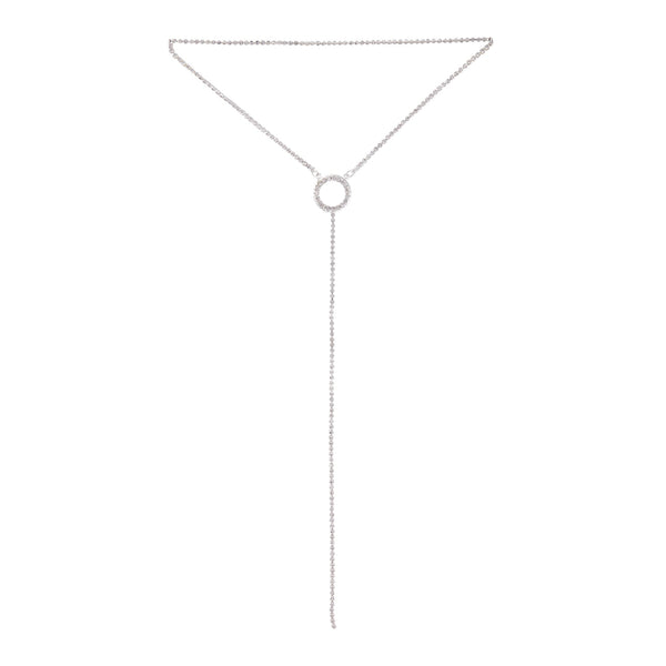 Silver Circle Cup Chain Choker Necklace