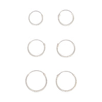 Sterling Silver Graduated Mini Hoop Pack - link has visual effect only