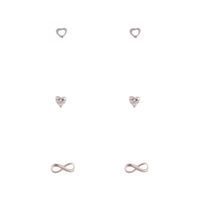 Sterling Silver Love Infinity Earring 3 Pack - link has visual effect only